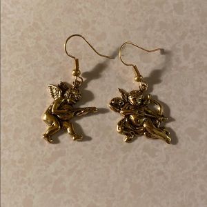 Gold angel earrings